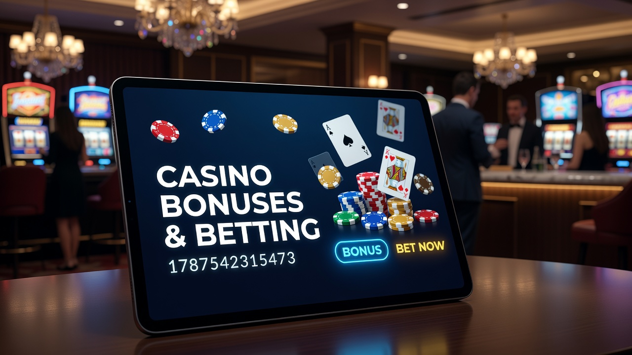 Mobile device showing active casino bonus balance and sports betting odds interface
