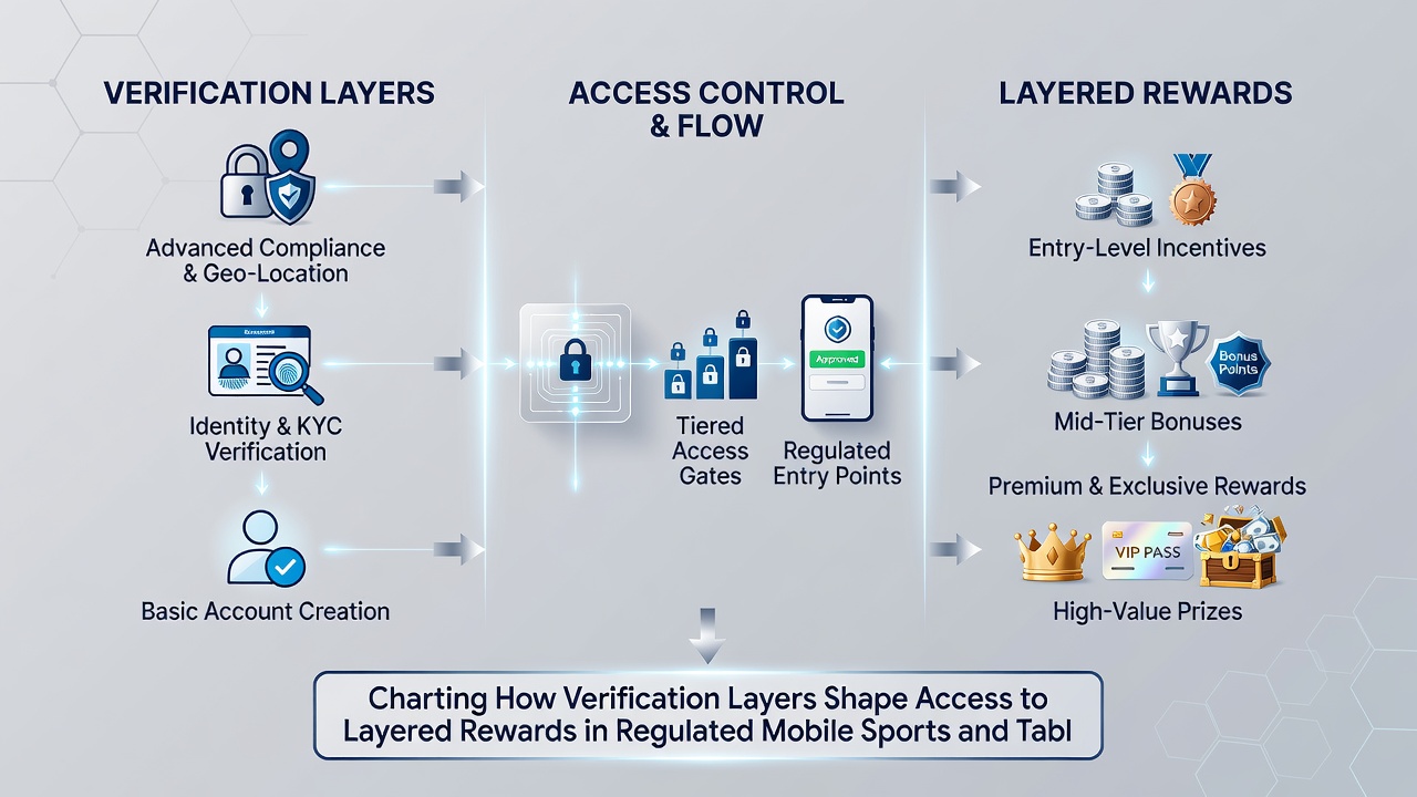 Verification dashboard displaying layered reward access levels in a mobile table gaming app
