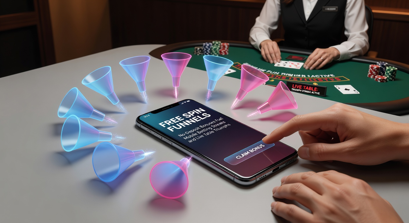 Live dealer roulette table with mobile betting overlay from no-deposit bonus progression