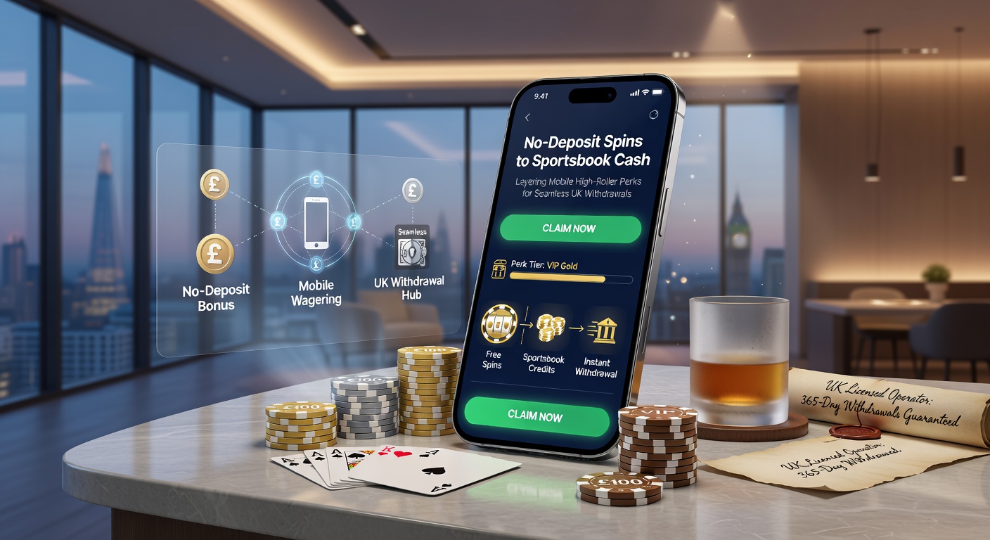 High-roller mobile interface showing stacked bonuses from free spins overlaid on live sportsbook odds, with quick withdrawal buttons for UK players