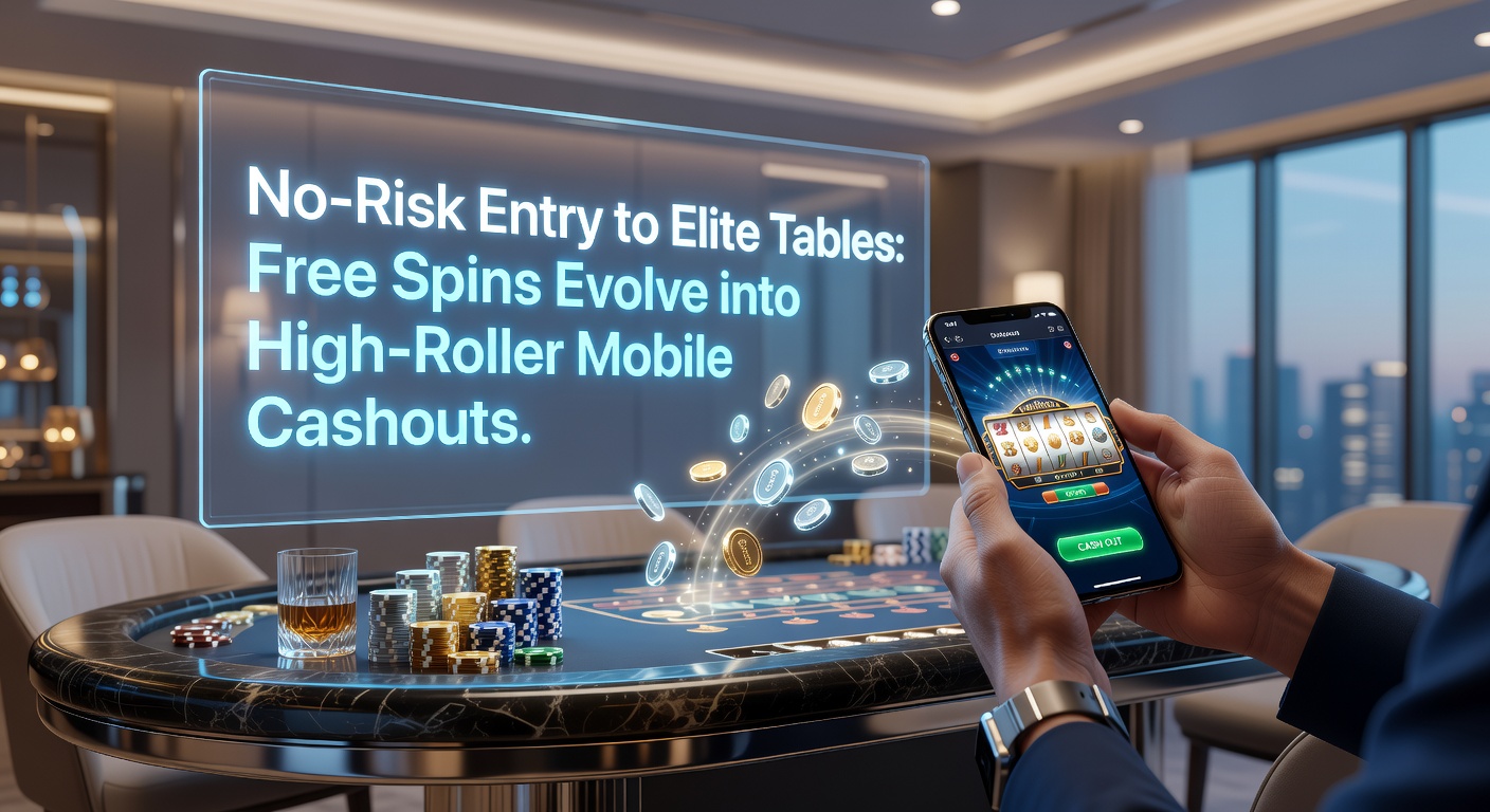 Vibrant mobile casino interface displaying free spins leading to high-roller tables with jackpot symbols and cashout buttons glowing on screen