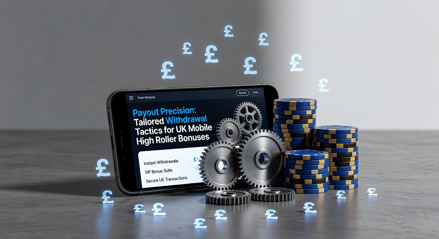 Mobile phone displaying a high roller bonus offer on a UK casino app, with withdrawal options highlighted