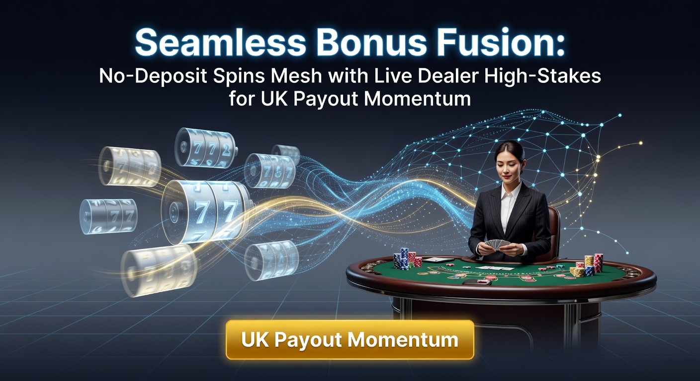 Online casino interface showing no-deposit spins transitioning to live dealer blackjack table with high stakes